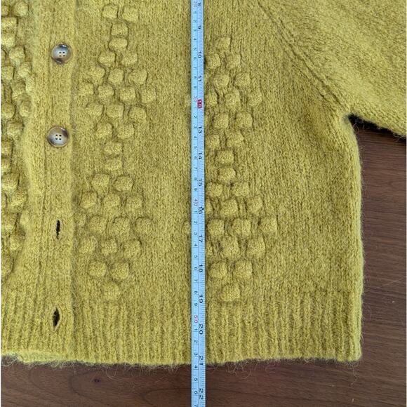 The Great. Bright Daisy Diamond Bobble Alpaca Cardigan, size 3/L - Picture 6 of 7